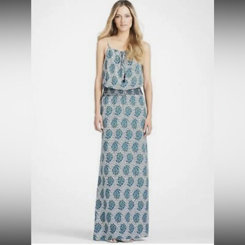 Tory Burch maxi dress size 6 slip dress strappy printed batik boho long line y2k